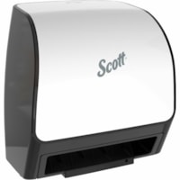 Distributeur de serviettes électrique Scott - Dispenser Blanc Sans contact - hauteur de 7,25 po (184,15 mm) x largeur de 12,35 po (313,69 mm) x profondeur de 11,80 po (299,72 mm) - Plastique - Résistant aux salissures, Mains libres, Compacte, Résistant aux chocs, Antidéra