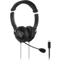 Kensington Classic USB-C Headset with Mic - Stereo - USB Type C - Wired - Over-the-head - Binaural - Circumaural - 6 ft (1.83 m) Cable - Noise Cancelling Microphone - Noise Canceling