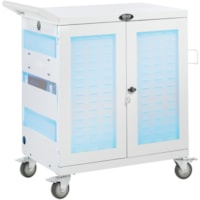 Tripp Lite by Eaton CSC32USBWHG Hospital-Grade 32-Device UV Charging Cart, White - 2 Shelf - 4 Casters - Steel - 34.8" (883.92 mm) Width x 21.6" (548.64 mm) Depth x 36.1" (916.94 mm) Height - Steel Frame - White - For 32 Devices