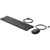 Clavier et souris 320MK - Anglais HP - USB Câble Clavier - Anglais - Noir - Câble Souris - Noir - Comptible avec PC