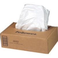 Fellowes Waste Bags for 99Ms, 90S , 99Ci, HS-440 and AutoMax(tm) 130C and 200C Shredders - 9 gal (34068.71 mL) - 30" (762 mm) Height x 29" (736.60 mm) Width x 14" (355.60 mm) Depth - 100Carton - Plastic - Clear