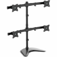 Tripp Lite by Eaton Quad-Display Desktop Monitor Stand for 13" to 27" Flat-Screen Displays - Up to 27" (685.80 mm) Screen Support - 70.55 lb (32000 g) Load Capacity - 32.30" (820.42 mm) Height x 31.69" (805 mm) Width x 12.40" (315 mm) Depth - Desktop, Tabletop - Steel - Black