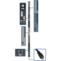 Tripp Lite by Eaton PDU3EVNR6H50 30-Outlets PDU - Monitored - Hubbel CS8365C 50A - 24 x IEC 60320 C13, 6 x IEC 60320 C19 - 230 V AC - Network (RJ-45) - 0U - Vertical/Toolless - Rack-mountable 