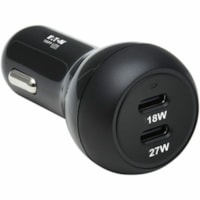 Adaptateur de voiture U280-C02-45W-2B 27 W Tripp Lite by Eaton - 27 W - 12 V DC Entrée - 5 V DC, 9 V DC Sortie - 3 A - Noir