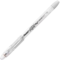 Pentel Arts Milky Pop Rollerball Pen - 0.8 mm (0.03") Medium Pen Point - White Ink - Gel-based - Metal Tip - 12 / Pack