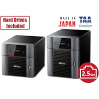 BUFFALO TeraStation 3220 2-Bay SMB 4TB (2x2TB) Desktop NAS Storage w/ Hard Drives Included - Annapurna Labs Alpine AL-214 Quad-core (4 Core) 1.40 GHz - 2 x HDD Supported - 2 x HDD Installed - 4 TB Installed HDD Capacity - Serial ATA/600 - 1 GB RAM DDR3 SDRAM - Serial ATA/600 Controller - RAID Suppor