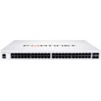 Fortinet FortiSwitch FS-148F-FPOE Ethernet Switch - 48 Ports - Manageable - Gigabit Ethernet, 10 Gigabit Ethernet - 10/100/1000Base-T, 10GBase-X - 2 Layer Supported - Modular - 895.70 W Power Consumption - 740 W PoE Budget - Optical Fiber, Twisted Pair - PoE Ports - 1U - Rack-mountable - Lifetime Li