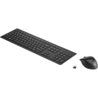 HP Wireless Rechargeable 950MK Mouse And Keyboard - USB Type A Wireless RF - Black - USB Type A Wireless RF Mouse - Scroll Wheel - Black - Symmetrical - Compatible with Notebook for Windows