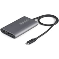 StarTech.com Adaptateur Thunderbolt 3 vers Dual DisplayPort DP 1.4 - Adaptateur TB3 vers Dual 4K 60Hz DP ou Single Vidéo 8K/5K - Mac/Win - 1 emballage - 7680 x 4320 Supported - Argenté