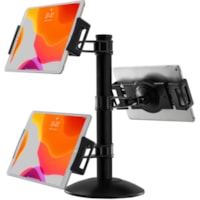 CTA Digital Quick-Connect Universal Trio Tablet Mount with Height-Adjustable Arms - Up to 9.5" Screen Support - 14.25" (361.95 mm) Height x 13" (330.20 mm) Width - Matte - Aluminum - Black