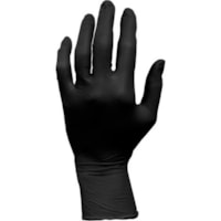 Gants d'examen GrizzlyNite - Jetable - Sans poudre ProWorks - épaisseur de gant 5 mil (0.13 mm) - Produit chimique, Huile, graisse Protection - Petite Taille - Noir - Résistant aux produits chimiques, Sans latex, Sans fatigue - Pour Usage général, Service restauration - 1