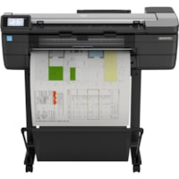 HP Designjet T830 Inkjet Large Format Printer - Includes Printer, Copier, Scanner - 24" (609.60 mm) Print Width - Color - 26 Second Color Speed - 2400 x 1200 dpi - 1 GB - Ethernet - Wireless LAN - Sheetfed Color Scan - Sheetfed Color Copy - Roll Paper, Bond Paper, Coated Paper, Recycled Paper, Heavy