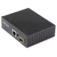 Émetteur-récepteur/Convertisseur de média StarTech.com - Réseasu (RJ-45) - 1x PoE (RJ-45) Ports - Multimode, Mode simple (Single-Mode) - Gigabit Ethernet - 1000Base-T, 1000Base-TX, 100Base-TX, 100Base-T - 1 x Slots d'extension - SFP (mini-GBIC) - 1 x Ports SFP - PoE+ - Montage s