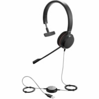 Jabra Evolve 20SE MS Headset - Mono - USB Type C - Wired - 32 Ohm - 150 Hz to 7 kHz - On-ear - Monaural - Ear-cup - 3.1 ft (0.95 m) Cable - Electret Condenser Microphone - Black