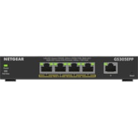 Commutateur Ethernet 300 GS305EPP 5 Ports Gérable Netgear - 5 Ports - Gérable - 2 Couche supportée - 120 W Budget PoE - Paire torsadée - PoE Ports - Bureau, Fixation au mur - 5 Année Garantie limitée