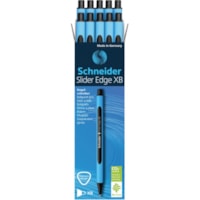 Schneider Ballpoint Pen Slider Edge M Black - Medium Pen Point - Black Ink - Rubberized Barrel - 10 / Box