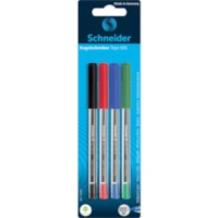 Stylo à bille Tops Schneider - Moyenne Pointe de stylo - Ink Couleurs de couverture assorties - Acier inoxydable Pointe - 4 / emballage