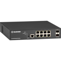 Black Box LPB3000 Ethernet Switch - 8 Ports - Manageable - Gigabit Ethernet, 10 Gigabit Ethernet - 10/100/1000Base-T, 10GBase-X - 2 Layer Supported - Modular - Optical Fiber, Twisted Pair - PoE Ports - Wall Mountable - 1 Year Limited Warranty 