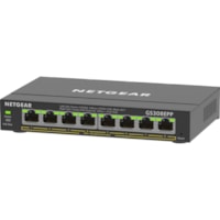 Commutateur Ethernet 300 GS308EPP 8 Ports Gérable Netgear - 8 Ports - Gérable - 2 Couche supportée - 123 W Budget PoE - Paire torsadée - PoE Ports - Fixation au mur, Bureau, Montable en rack - 5 Année Garantie limitée