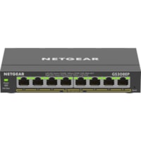 Commutateur Ethernet 300 GS308EP 8 Ports Gérable Netgear - 8 Ports - Gérable - 2 Couche supportée - 62 W Budget PoE - Paire torsadée - PoE Ports - Fixation au mur, Bureau, Montable en rack - 5 Année Garantie limitée