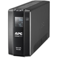 APC by Schneider Electric Back-UPS Pro BR650MI 650VA Tower UPS - Tower - AVR - 12 Hour Recharge - 230 V AC Output - Stepped Sine Wave - 6 x Battery/Surge Outlet