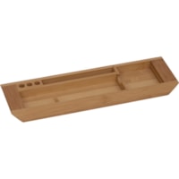 Corbeille de bureau - Bureau Merangue - 4 Compartiment(s) - hauteur de 1,3 po (31,75 mm) x largeur de 14 po (355,60 mm) x profondeur de 3,8 po (95,25 mm) - Bureau - Bambou - 1 chaque