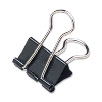 ACCO Mini Foldback Clips - Mini - 0.50" (12.70 mm) Width - 0.3" Size Capacity - Black, Silver - Steel - 12 / Dozen