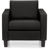 Offices to Go® Suburb Sofa Series - Four-legged Base - Black - Bonded Leather, Luxhide - 1 Each