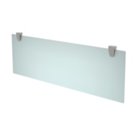 Heartwood Plexiglass Hanging Modesty Panel - 48" (1219.20 mm) Width x 15" (381 mm) Height - Plexiglass - Silver Metal, Clear - 1 Each