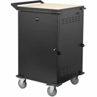 Tripp Lite by Eaton Locking Storage Cart for Mobile Devices and AV Equipment - Black - 3 Shelf - Steel, Wood, Laminate - 26" (661.42 mm) Width x 28.8" (732.54 mm) Depth x 43.1" (1093.47 mm) Height - Black