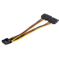 StarTech.com Dual SATA to LP4 Power Doubler Cable Adapter, SATA to 4 Pin LP4 Internal PC Peripheral Power Supply Connector, 9 Amps/108W - Dual SATA to LP4 power supply (ATX) adapter cable combines 2 SATA connections into one 4-Pin LP4 connector for a total power output of 150W (9A) - Extra power for