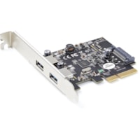 Adaptateur USB - PCI Express x4 - Carte enfichable - Noir StarTech.com - PCI Express x4 - Carte enfichable - 2 Port(s) USB - 1 Port(s) SATA - Support UASP - PC, Linux, Mac