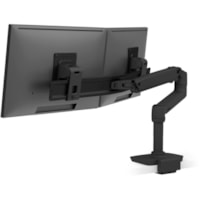 Ergotron Desk Mount for LCD Monitor - Matte Black - Height Adjustable - 2 Display(s) Supported - 27" Screen Support - 22 lb (9979.03 g) Load Capacity - 75 x 75, 100 x 100