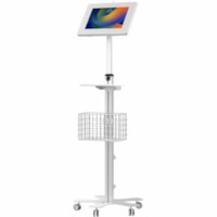 CTA Digital Medical Mobile Floor Stand with Large Universal Security Enclosure - Up to 12.9" Screen Support - 61" (1549.40 mm) Height x 14.50" (368.30 mm) Width x 13" (330.20 mm) Depth - Floor - Steel