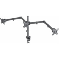 Manhattan 461658 Desk Mount for LCD Monitor, Display, Monitor - Black - Height Adjustable - 3 Display(s) Supported - 13" to 27" Screen Support - 46.30 lb (21000 g) Load Capacity - 75 x 75, 100 x 100 - VESA Mount Compatible - Steel, Cast Metal