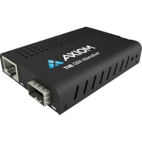 Axiom Mini 10Gbs RJ45 to SFP+ Fiber Media Converter - Open SFP+ Port - 1 x Network (RJ-45) - Multi-mode, Single-mode - 10 Gigabit Ethernet - 10GBase-TX, 10GBase-FX - 0.10 km - 1 x Expansion Slots - SFP+ - 1 x SFP+ Slots - DC - Rack-mountable, Hot-swappable, Standalone