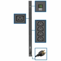 Tripp Lite by Eaton PDUMV20HV-36 20-Outlets PDU - Metered - NEMA L6-20P, IEC 60320 C20 - 16 x IEC 60320 C13, 4 x IEC 60320 C19 - 230 V AC - Circuit Protection, Overload Protection, Accidental Power Shutdown - 10 ft (3.05 m) Cord Length - 0U - Vertical/Toolless - Rack-mountable, Wall-mountable