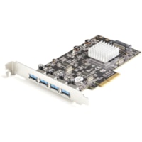 Adaptateur USB - PCI Express x4 - Carte enfichable - Noir StarTech.com - PCI Express x4 - Carte enfichable - 4 Port(s) USB - 1 Port(s) SATA - Support UASP - PC, Linux, Mac