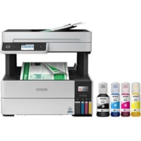 Epson EcoTank Pro ET-5150 Inkjet Multifunction Printer-Color-White-Copier/Scanner-4800x1200 dpi Print-Automatic Duplex Print-33000 Pages-250 sheets Input-Color Flatbed Scanner-1200 dpi Optical Scan-Wireless LAN-Epson Connect-Mopria - Copier/Printer/Scanner - 4800 x 1200 dpi Print - Automatic Duplex 