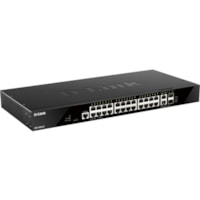 D-Link DGS-1520-28 Layer 3 Switch - 26 Ports - Manageable - 3 Layer Supported - Modular - 30.40 W Power Consumption - Twisted Pair, Optical Fiber - 1U - Rack-mountable - Lifetime Limited Warranty