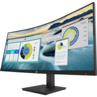 Moniteur LCD P34HC G4 34 po Classe WQHD Écran incurvé - 21:9 - Noir HP - 34 po Visible - Alignement vertical (VA) - Edge LED Rétroéclairage - 3440 x 1440 - 250 cd/m² - 5 ms - 100 Hz Fréquence de rafraîchissement - Hauts-Parleurs - HDMI - DisplayPort - Concentrateur U