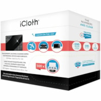 icloth 500-Pack 5 x 7-In. Large Wipes - For Aerospace, Handheld Device - Hypoallergenic, Low Linting, Absorbent, Soft, Individually Wrapped, Disinfectant - Fabric - 500 / Case