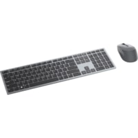 Dell Premier KM7321W Keyboard & Mouse - USB Scissors Wireless Bluetooth/RF 5.0 2.40 GHz Keyboard - Titan Gray - USB Wireless Bluetooth/RF Mouse - Optical - 1600 dpi - Titan Gray - Volume Control, Mute Hot Key(s) - AA