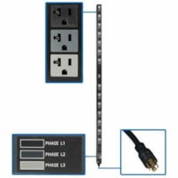 Tripp Lite by Eaton PDU3V6L2120LV 42-Outlets PDU - Basic - NEMA L21-20P - 42 x NEMA 5-15/20R - 230 V AC - Accidental Power Shutdown, Overload Protection, Circuit Protection - 0U - Vertical/Toolless - Rack-mountable 