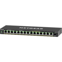 Netgear 16-Port High-Power PoE+ Gigabit Ethernet Plus Switch (231W) with 1 SFP Port - 15 Ports - Manageable - 3 Layer Supported - Modular - 1 SFP Slots - 231 W PoE Budget - Twisted Pair - PoE Ports - Desktop, Wall Mountable - 5 YearLifetime Limited Warranty