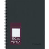 Mead Cambridge Limited Business Notebook - 80 Sheets - Twin Wirebound - Ruled Margin - 6 5/8" (168.28 mm) x 9 1/2" (241.30 mm) Sheet Size - 9.50" (241.30 mm) Height x 7.50" (190.50 mm) Width x 0.38" (9.53 mm) Depth - Black Binding - Perforated, Flexible Cover, Square Corner