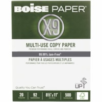 Papier de copie - Blanc brillant X-9 - 92 Luminosité - format format lettre - 8 1/2 po x 11 po - 20 lb (9071,85 g) Grammage - Lisse - Sans chlore, Sans bourrage - Blanc brillant - 500 Feuille