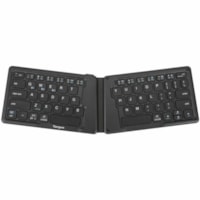 Targus Ergonomic Foldable Bluetooth Antimicrobial Keyboard - Wireless Connectivity - Bluetooth/RF - 5.1 - 2.40 GHz - Windows, iPadOS, iOS, Android - English (US) - QWERTY Layout - iPad, iPhone, Desktop Computer - PC - Black