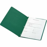 Couverture de rapport format lettre Recyclé Oxford - 8 1/2 po (215,90 mm) x 11 po (279,40 mm) - 100 Capacité en feuilles - 3 Attache(s) - Vert foncé