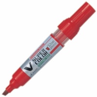 BeGreen V Super Color Permanent Marker - Chisel Marker Point - Refillable - Red Ink - Translucent Barrel - 10 / Box